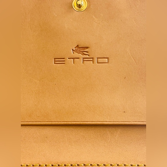 EUC VINTAGE ETRO SIGNATURE PAISLEY PRINT CANVAS TRIFOLD, LEATHER TRIM & INTERIOR - Picture 12 of 16